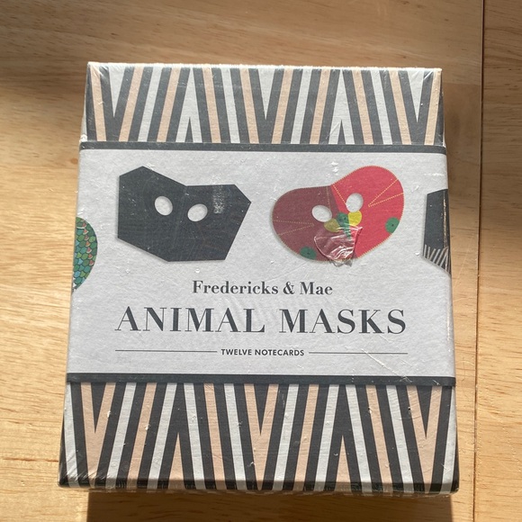 Animal Masks Notecards - Black and Red - Picture 1 of 4